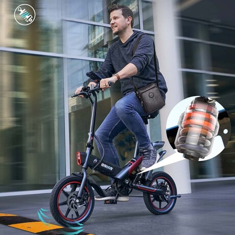 Bicicleta Eléctrica Plegable Gyroor C3 R14 para Adultos Negro