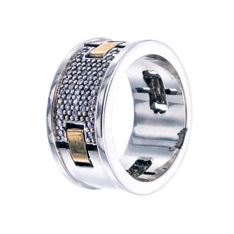 Anillo de plata 925 y double con circonias Anillo de plata 925 y double con circonias