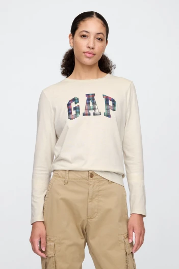 Remera Logo Gap Manga Larga Mujer Chino