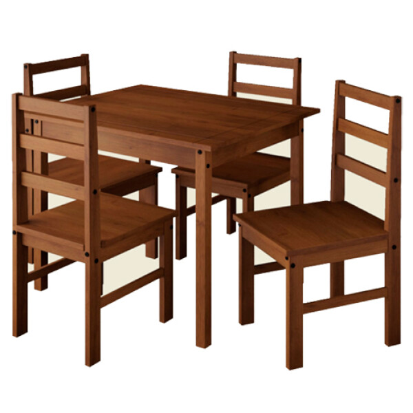 Juego DE COMEDOR RTD OLIVIA 4 SILLAS - MADERA NOGAL Sin color