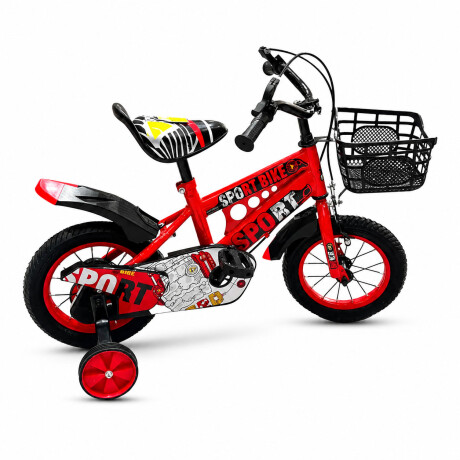 Bicicleta Infantil Rodado 16 C/Rueditas Aux Estilo Deportivo Rojo