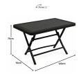 Juego De Jardín Mesa Plegable 4 Bancos Negro
