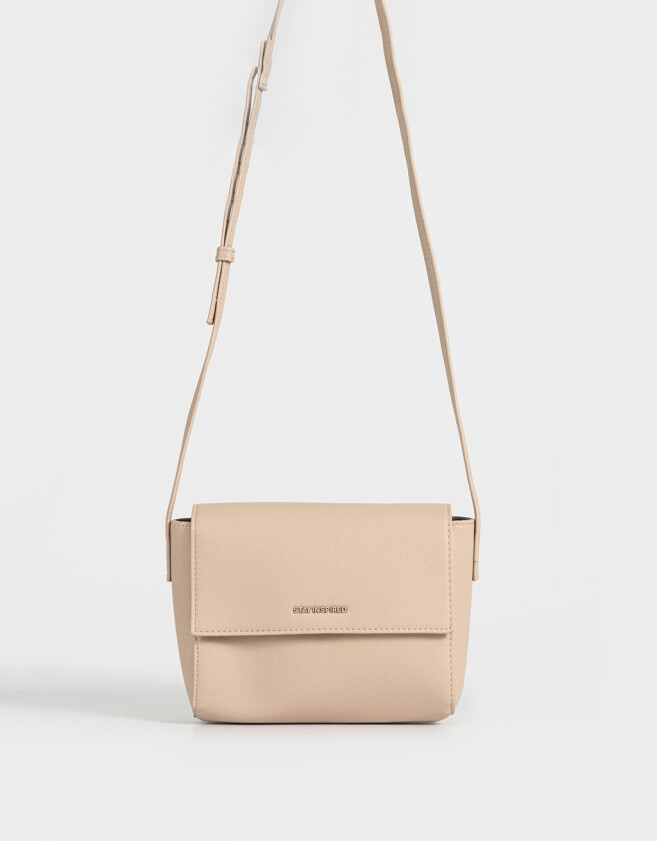 Bandoleras Special Price Clasico Bandolera Cuerina Solapa - Marron Beige