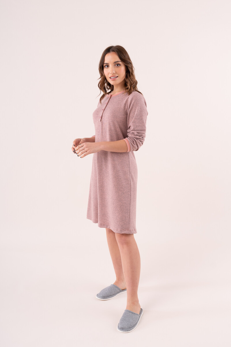 Camisón en Lanilla con Botones - Beige 
