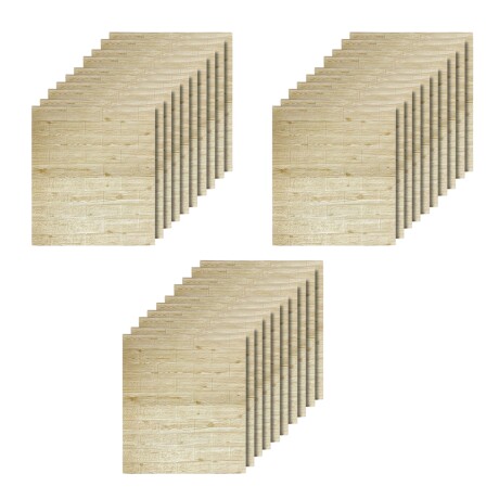 30 Placas Revestimiento Pared Autoadhesiva 70x77cm Promo X30 Madera Clara