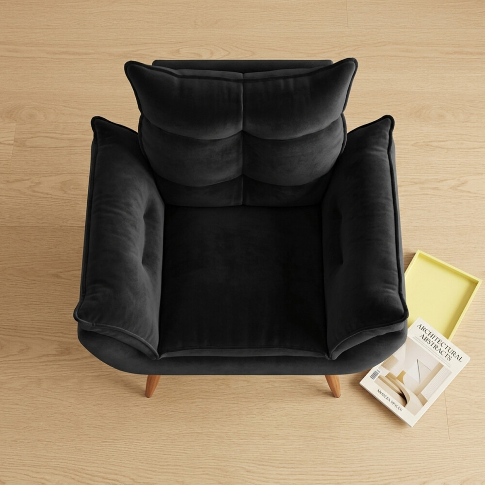 Sillón 1 cuerpo Poltrona Turin Negro