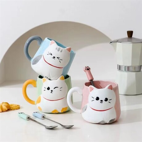 Taza de ceramica gato Celeste