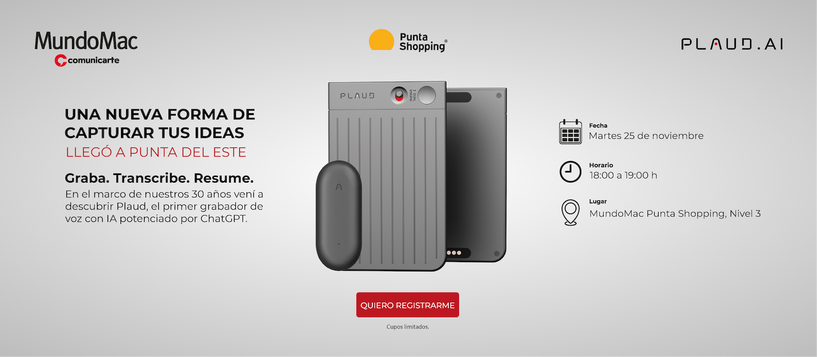 Plaud, Plaud Note, Plaud Pin, Grabador de Voz con IA, ChatGPT, IA