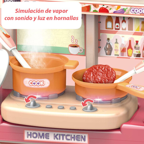 Cocina Infantil Juego con Luz Sonido Agua Vapor Accesorios Rosa