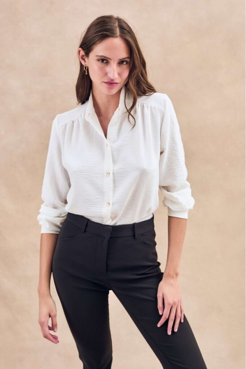 Blusa Cuello Mao - Off White 