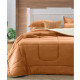Acolchado Terciopelo y Corderito KARSTEN c/porta Almohada KING Suri Caramelo