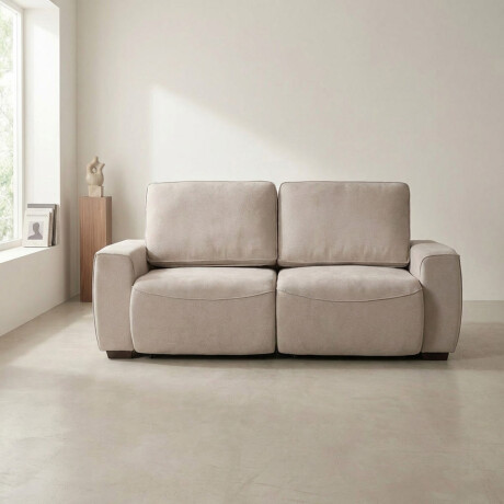 Sofá Adan (Retráctil) - Tela Microfibra - 2 módulos 12072 (Beige)
