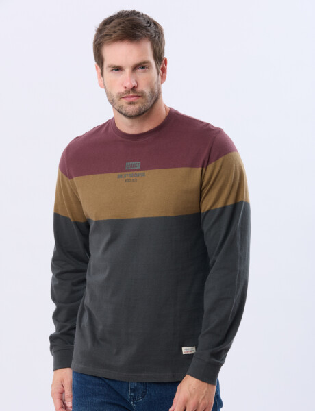 REMERA RAYADA DE ALGODÓN Gris