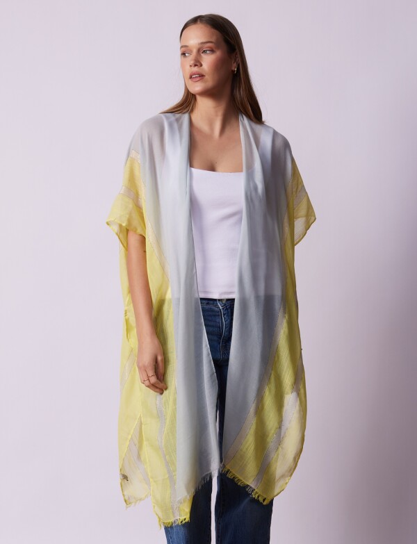 Kimono Lineas MULTI/CELESTE