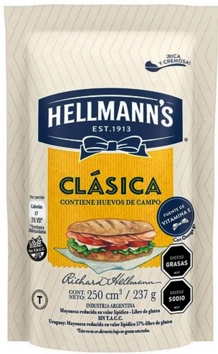 MAYONESA HELLMANNS CLASICA D/P 230G 