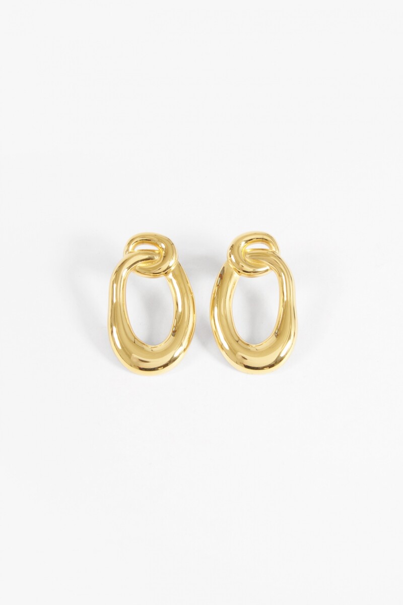 Caravanas de acero forma orgánica dorado