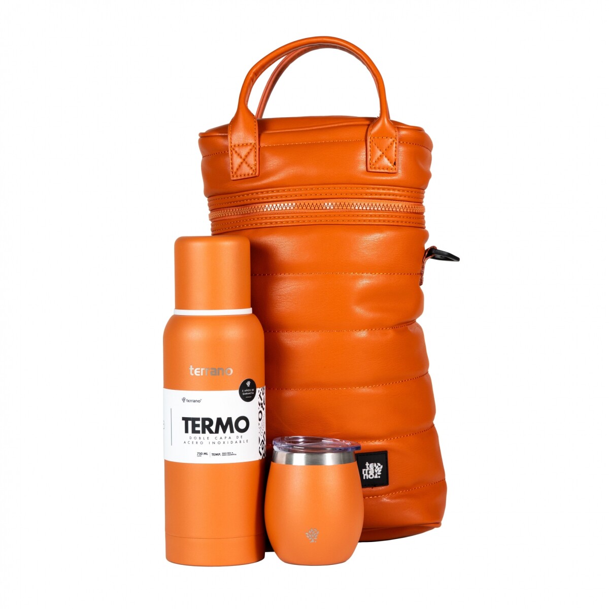 Kit Termo Slim 750ml + Matera Capitoneada - Terracota 