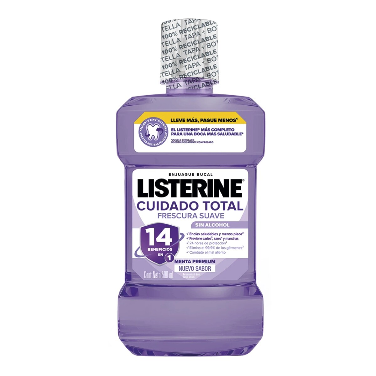 Enjuague Bucal Listerine Zero Cuidado Total 500 Ml. 