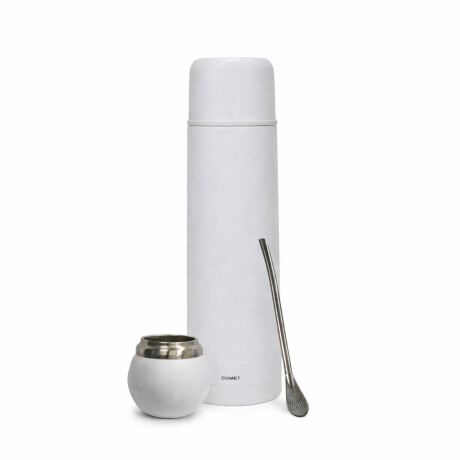 Set Termo Bala 750ml +mate 120ml +bombilla regalo Blanco