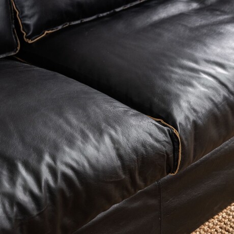 Sillón Cuero Noir 3 Cuerpos Negro U