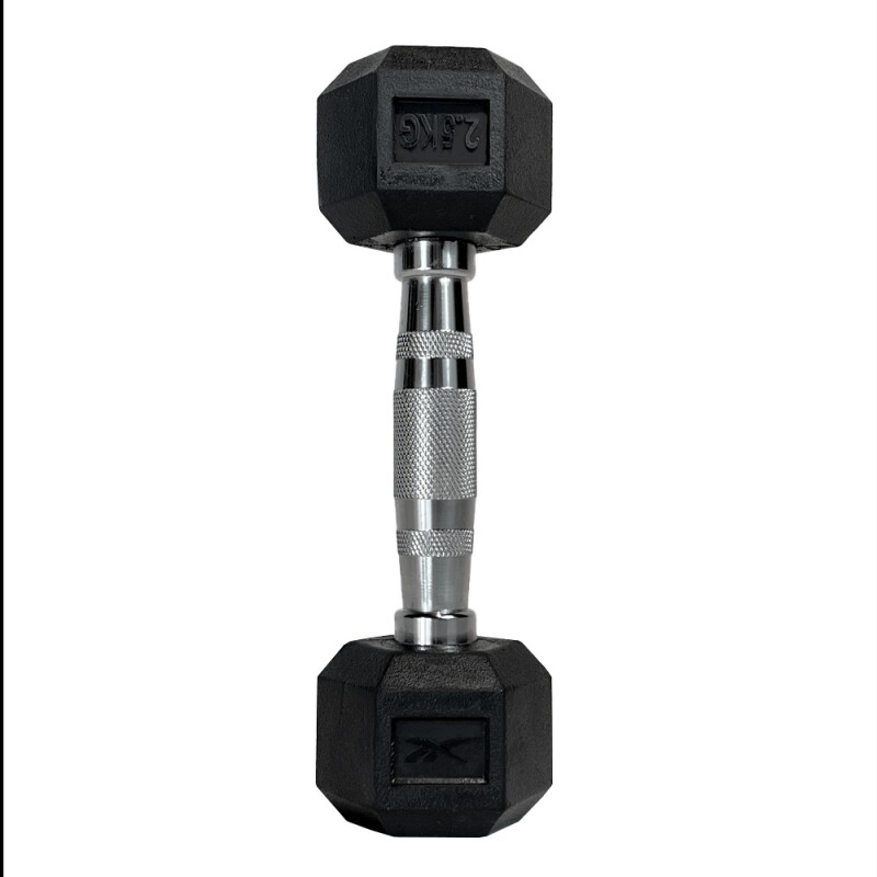 Mancuerna Hexagonal Recubierta De Goma 2.5Kg Negro