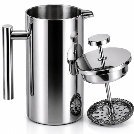 Cafetera Francesa Calidad Premium 1L Acero Inoxidable Plateado