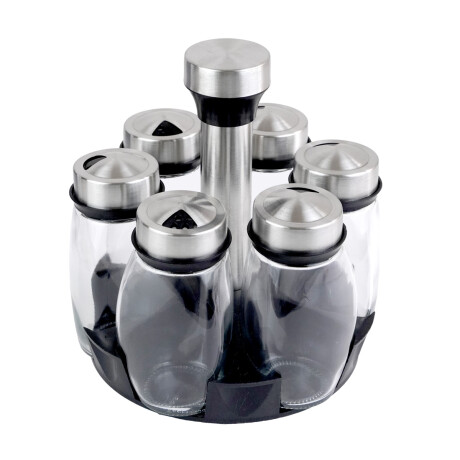 ESPECIERO METAL CON 6 FRASCO VIDRIO ESPECIERO METAL CON 6 FRASCO VIDRIO