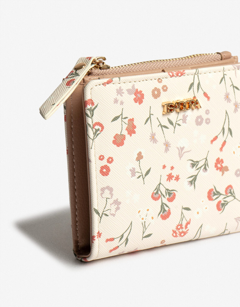 Billetera Billetera Con Solapa - Estampado Flores