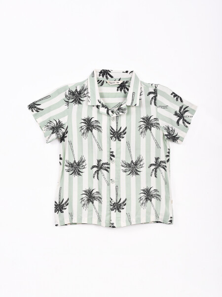 CAMISA M/C ESTAMPADA VERDE (V)