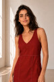 VESTIDO LINO VIVI BURDEOS
