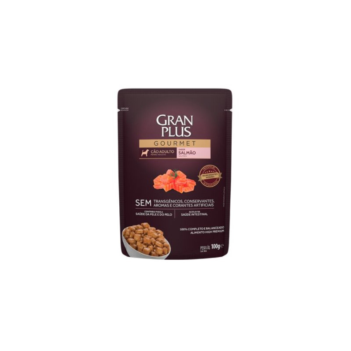 SACHET GRAN PLUS GOURMET PERRO ADULTO SABOR SALMÓN CX18X100G - Sachet Gran Plus Gourmet Perro Adulto Sabor Salmón Cx18x100g 