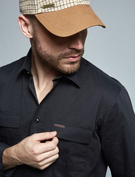 Camisa m/l lisa negro