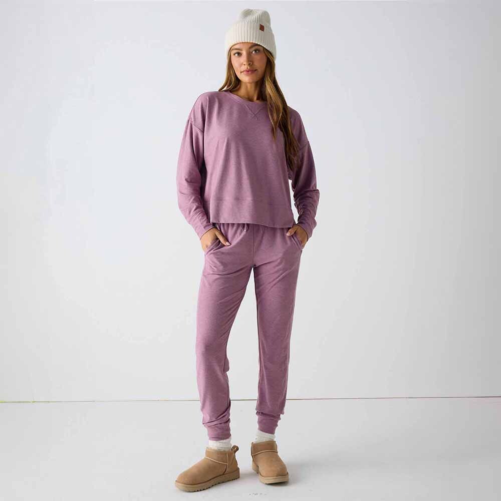 Leggings Jogger Cloud Jersey Mujer Mushroom Mauve Heather