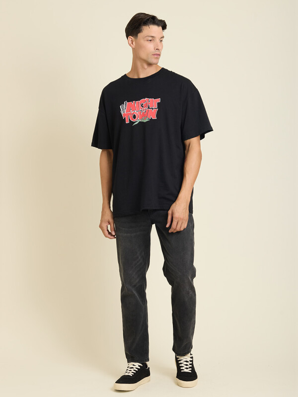 T-SHIRT FUNGI RUSTY Negro