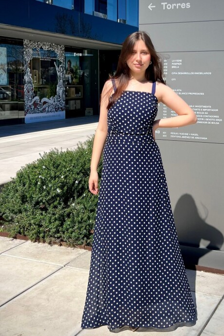 Falda Sabrina Lunares Azul Marino