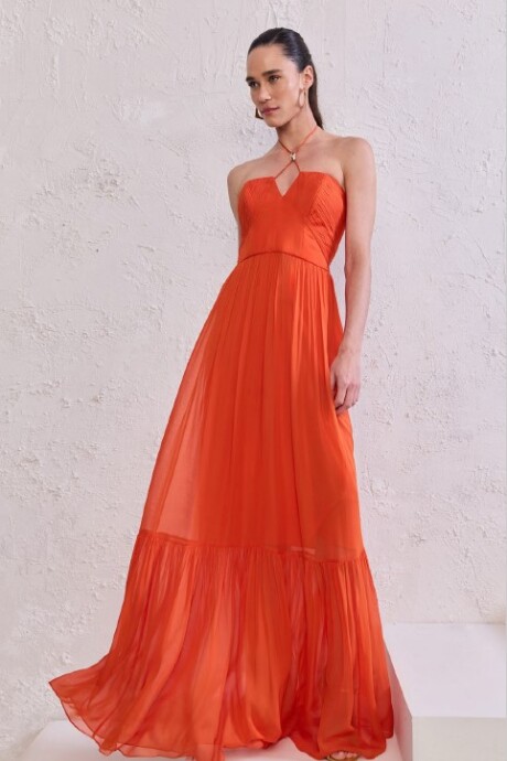 Vestido largo Luiza Naranja