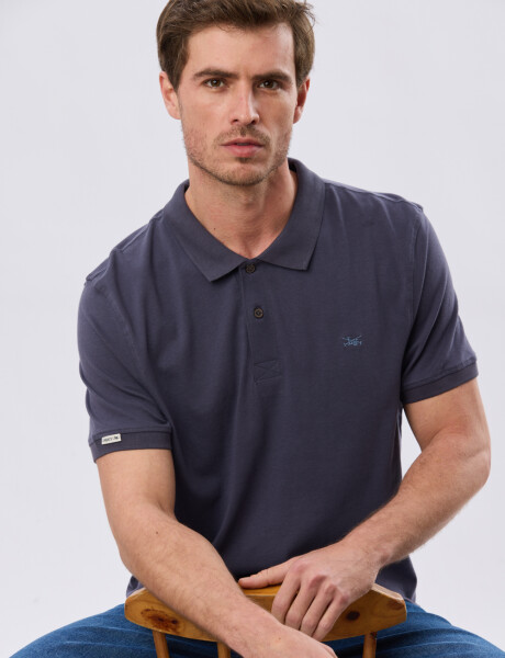 REMERA POLO LISA JERSEY Azul