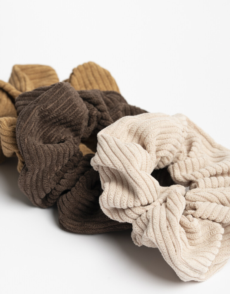 Skunzies Texturada Set De Scrunchies Texturadas - Combinacion Tricolor