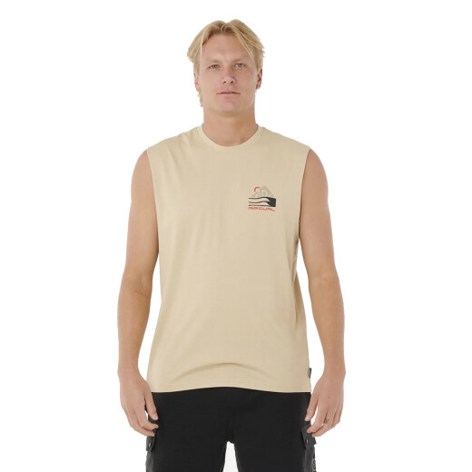 Musculosa Rip Curl Vaporcool Search Range - Beige Musculosa Rip Curl Vaporcool Search Range - Beige