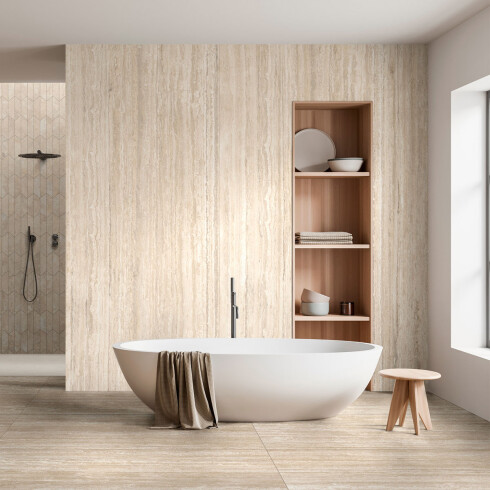 PORCELANATO TIPO TRAVERTINO 60X120 MATE BEIGE MARMOLADO GAMAS DE BEIGE