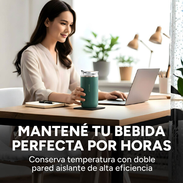 Vaso Termico Acero Inoxidable Hermetico Tapa Aislante 350ml Color Verde