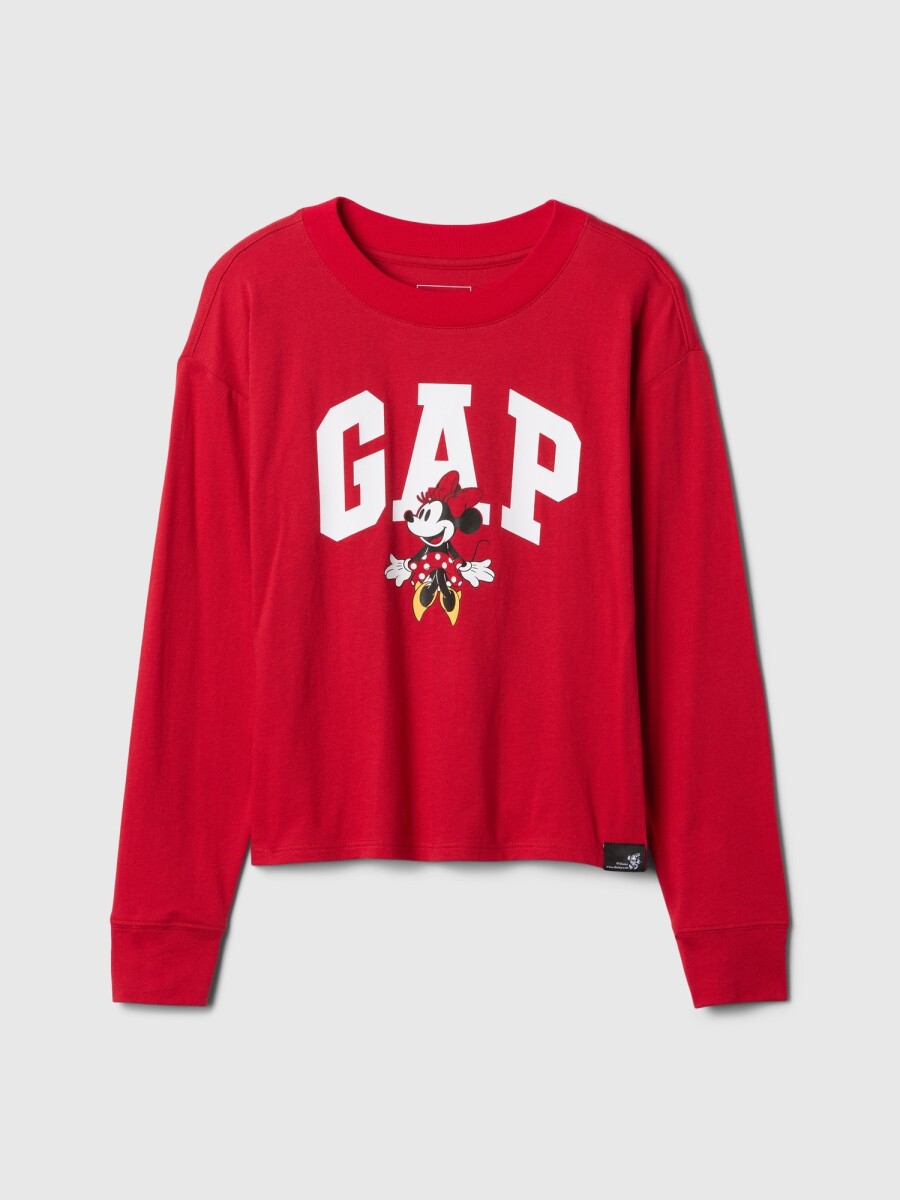Remera Logo Gap Y Minnie Niña - Sp Dis Fam Red 