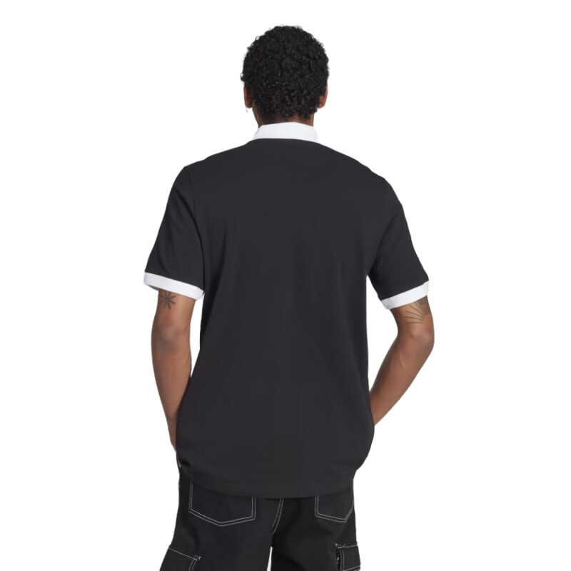 Remera Adidas 3 Stripe Polo - Negra Remera Adidas 3 Stripe Polo - Negra