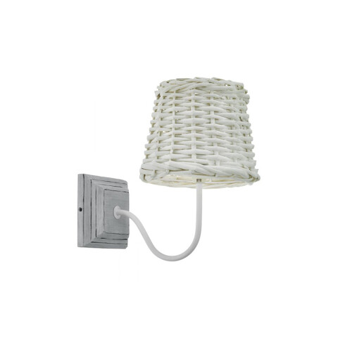 Aplique pared,pantalla "mimbre"blanca,DOVENBY EG4010