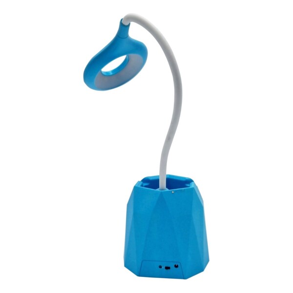 Lampara Tactil Flexible Con Base Porta Lapiz Recargable Led Color Variante Celeste