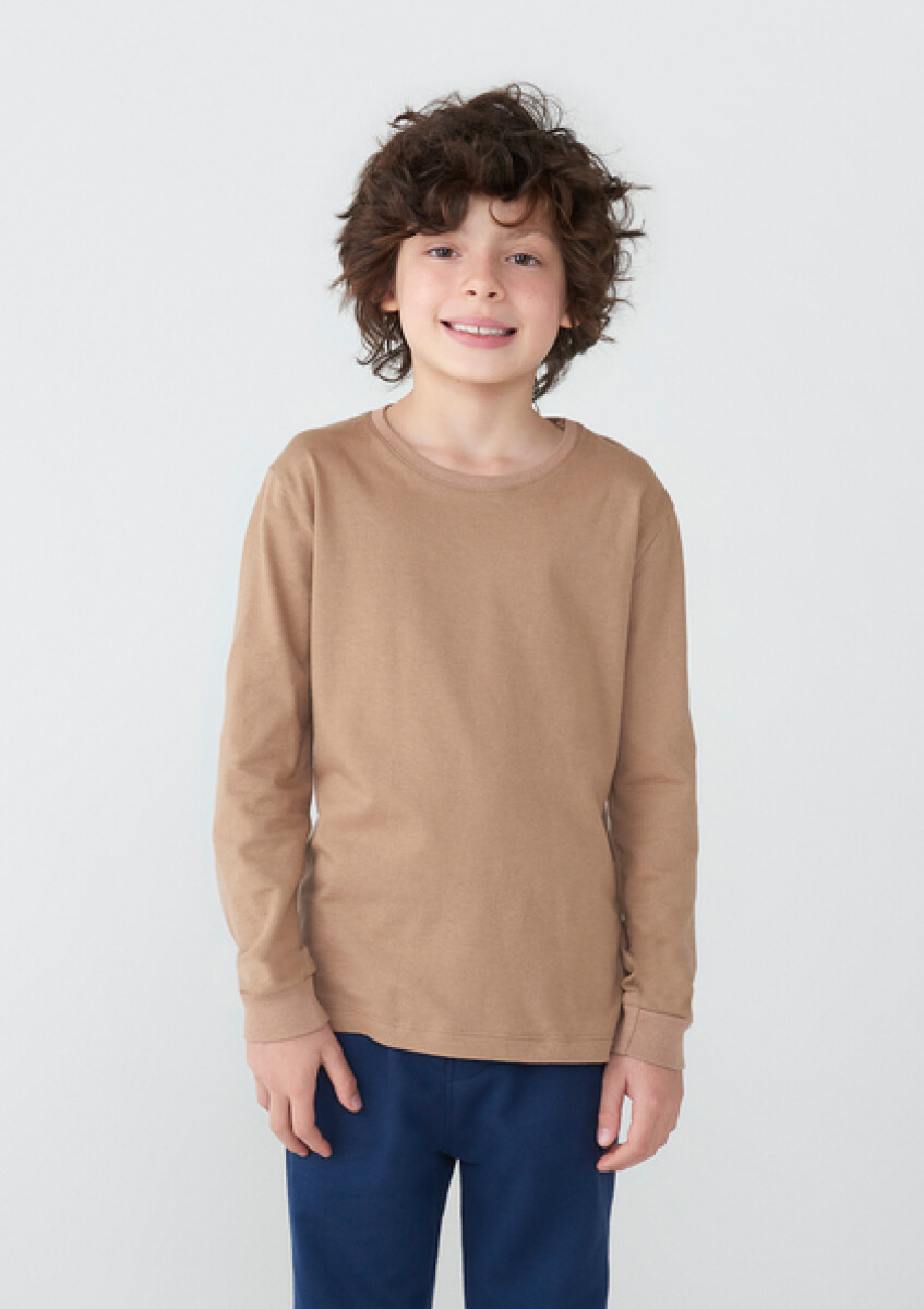 CAMISETA ML MASC - BEIGE 