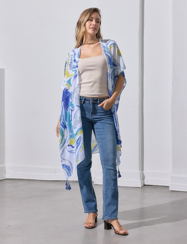 Kimono Printed MULTI/AZUL