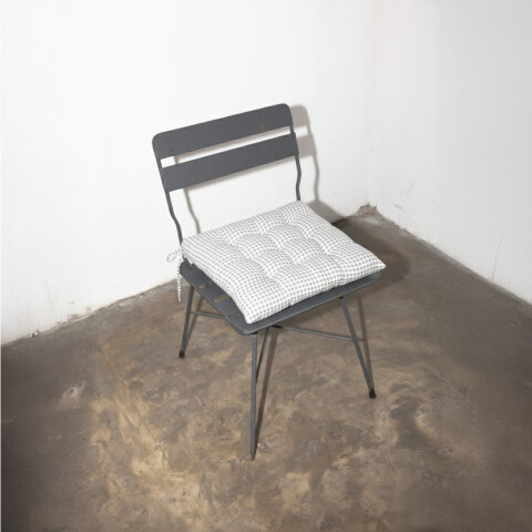 Almohadón para silla cuadros gris