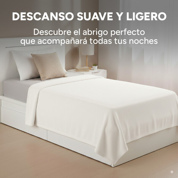 Manta Polar 1 Plaza 180x130Cm Polyester Suave Compacta Color Blanco