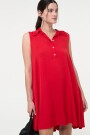 VESTIDO CORTO CON CUELLO Rojo
